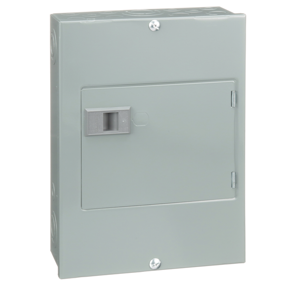 Schneider Electric QO816L100DSCU Load center, QO, 1 phase, 8 spaces, 16 circuits, 100A fixed main lugs, NEMA1, door surface cover, Cu bus