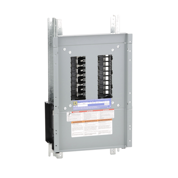 Schneider Electric NQ18L1C Panelboard interior, NQ, main lugs, 100A, Cu bus, 18 pole spaces, 1 phase, 3 wire, 240VAC, 48VDC