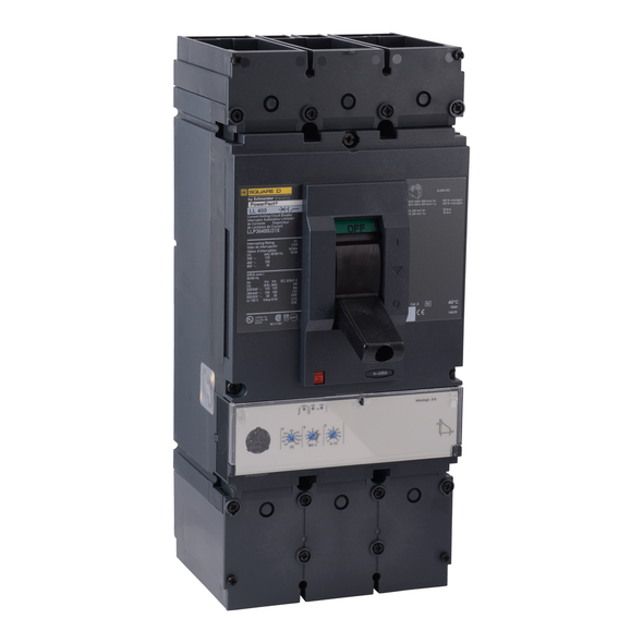 Schneider Electric LDP36400CU31X Circuit breaker, PowerPacT L, 400A, 3 pole, 600VAC, 14kA, lugs, MicroLogic 3.3, 100%