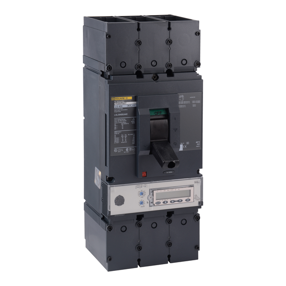 Schneider Electric LDL36400U44X Circuit breaker, PowerPacT L, 400A, 3 pole, 600VAC, 14kA, lugs, Micrologic 6.3A, 80%