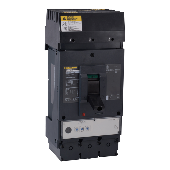 Schneider Electric LDA36250CU31X Circuit breaker, PowerPacT L, 250A, 3 pole, 600VAC, 14kA, I-Line, MicroLogic 3.3, 100%, ABC