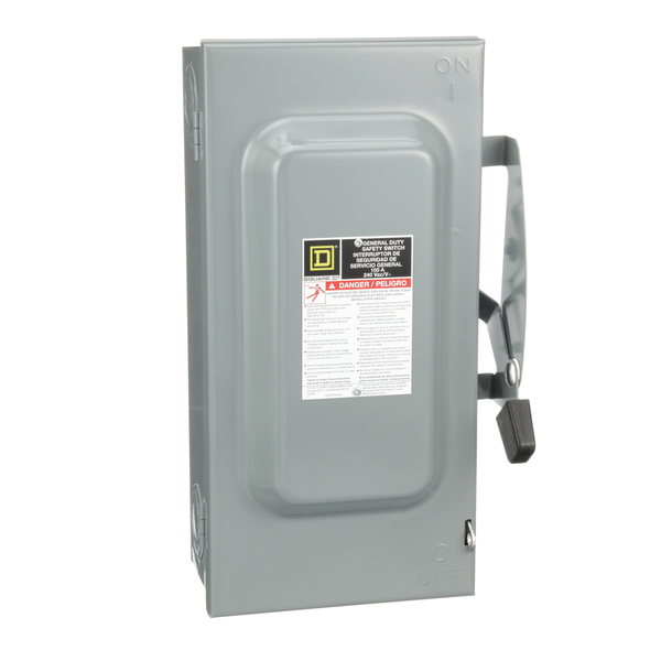 Schneider Electric DU323 Safety switch, general duty, non fusible, 100A, 3 pole, 30hp, 240VAC, NEMA 1