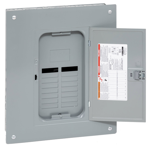 Schneider Electric QO112L125PGC Load center, QO, 1 phase, 12 spaces, 24 circuits, 125A convertible main lugs, PoN, NEMA1, gnd bar, combo cover