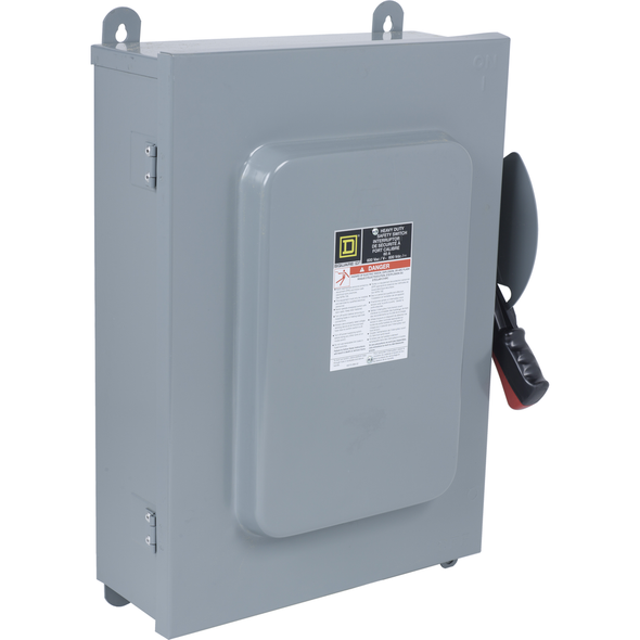 Schneider Electric HU462AWK Safety switch, heavy duty, non fusible, 60A, 4 pole, 60HP, 600V AC/DC, NEMA 12