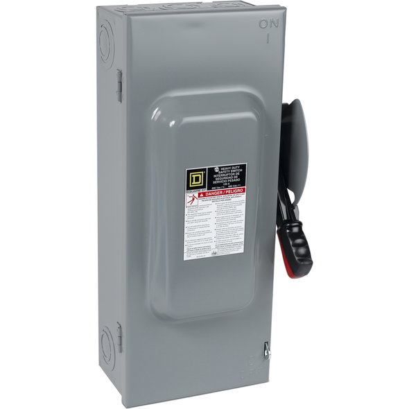 Schneider Electric HU462 Safety switch, heavy duty, non fusible, 60A, 4 pole, 60hp, 600VAC/DC, NEMA1