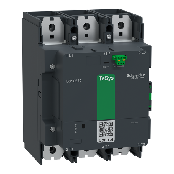 Schneider Electric LC1G630KUEN Contactor, high power, TeSys Giga, standard version, AC-3, <= 440V, 630A, 3 pole/NO, 100-250VAC/DC coil