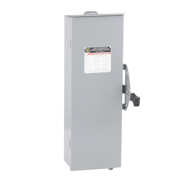 Schneider Electric DTU323RB Safety switch, double throw, non fusible, 100A, 240VAC, 250VDC, 3 pole, 30HP, NEMA 3R, bolt on provision