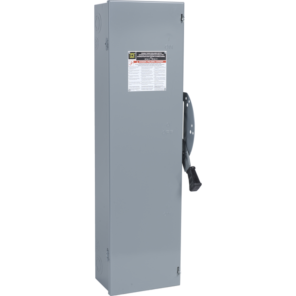 Schneider Electric DT362 Safety switch, double throw, fusible, 60A, 600V, 3 pole, 50HP, NEMA 1