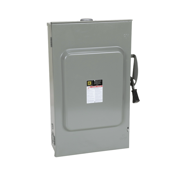 Schneider Electric DU324RB Safety switch, general duty, non fusible, 200A, 3 pole, 60hp, 240VAC, NEMA 3R, bolt on provision