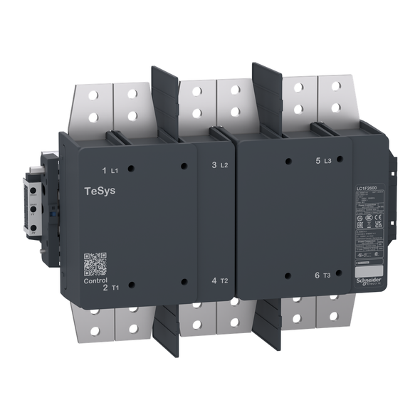 Schneider Electric LC1F2600 contactor body withou coil,TeSys F, 3P(3NO) AC-1, <=1000V AC 2600A with coil LX1/LX9, 110â€¦500V AC 40/400Hz, LX4, 110...440V DC