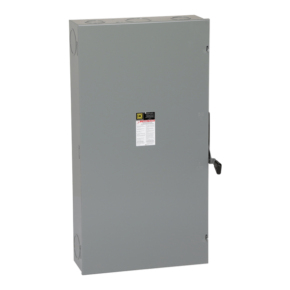 Schneider Electric D225N Safety switch, general duty, fusible, 400A, 2 pole, 240VAC, NEMA 1, neutral factory installed