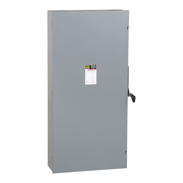 Schneider Electric D226N Safety switch, general duty, fusible, 600A, 2 pole, 240VAC, NEMA 1, neutral factory installed