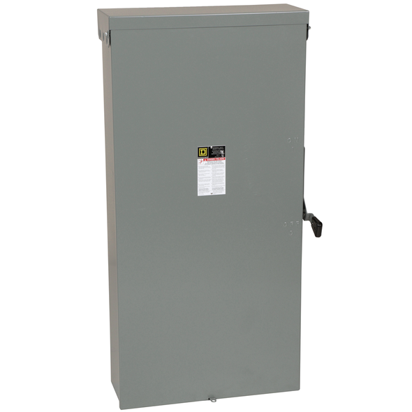 Schneider Electric D226NR Safety switch, general duty, fusible, 600A, 2 pole, 240VAC, NEMA 3R, neutral factory installed