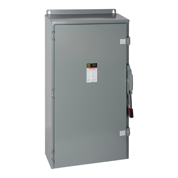 Schneider Electric H225NAWK Safety switch, heavy duty, fusible, 400A, 2 pole, 125HP, 240VAC, 250VDC, NEMA 12, neutral factory installed