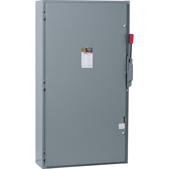 Schneider Electric H225 Safety switch, heavy duty, fusible, 400A, 2 wire, 2 pole, 50hp, 240VAC/250VDC, NEMA 1