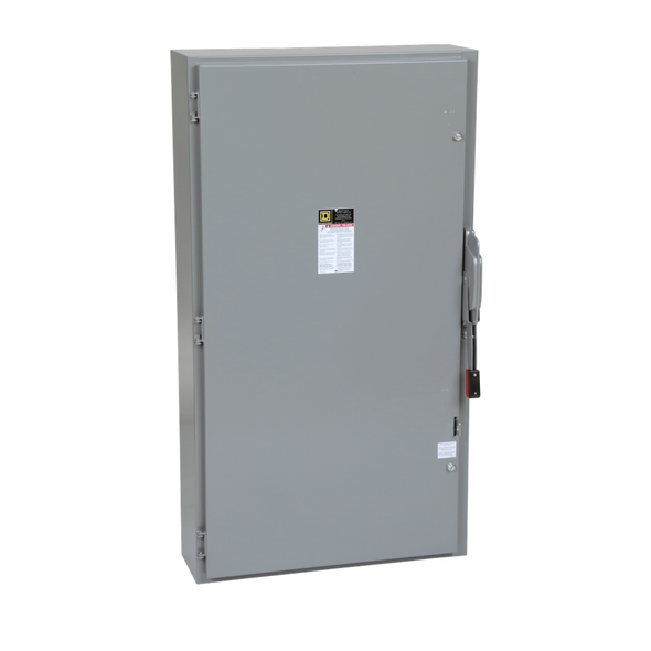 Schneider Electric H225N Safety switch, heavy duty, fusible, 400A, 2 pole, 125HP, 240VAC, 250VDC, neutral factory installed, NEMA1