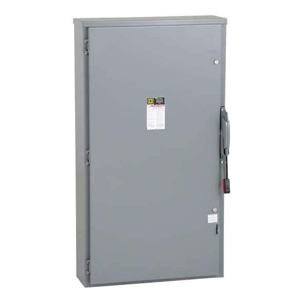 Schneider Electric H326NR Safety switch, heavy duty, fusible, 600A, 4 wire, 3 pole, 1 neutral, 200hp, 240VAC/250VDC, NEMA 3R