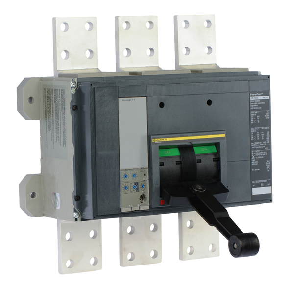 Schneider Electric RGF36200CU33A Circuit breaker, PowerPacT R, 2000A, 3 pole, 600VAC, 18kA, busbar, Micrologic 5.0, 100%