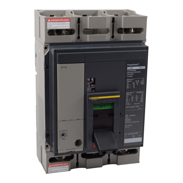 Schneider Electric PKL36120CU43A Circuit breaker, PowerPacT P, 1200A, 3 pole, 600VAC, 65kA, lugs, Micrologic 5.0A, 100%