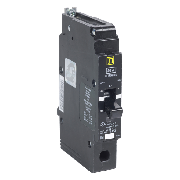 Schneider Electric EJB16050 Mini circuit breaker, E-Frame, 50A, 1 pole, 600Y/347VAC, 100kA max, bolt on