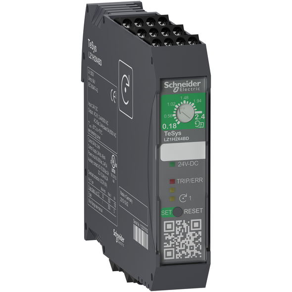 Schneider Electric LZ1H2X4BD Ultra compact starter, TeSys Hybrid, 3P, 500VAC, 0.75kW at 400V, 24VDC