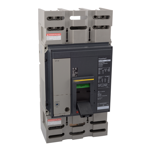 Schneider Electric PJF36100 Circuit breaker, PowerPacT P, 1000A, 3 pole, 600VAC, 25kA, busbar, ET1.0l, 80%