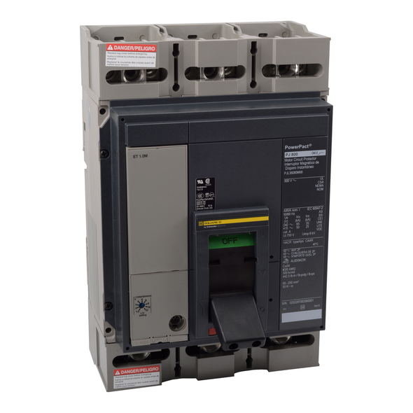 Schneider Electric PJL36100U64AE1 Circuit breaker, PowerPacT P, 1000A, 3 pole, 600VAC, 25kA, lugs, Micrologic 6.0P, 80%, modbus