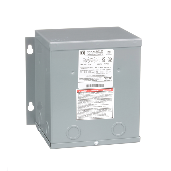 Schneider Electric 1.5S1F Transformer, dry type, encapsulated, 1.5kVA, 1 phase, 240x480V primary, 120/240V secondary, 8A, 115C rise