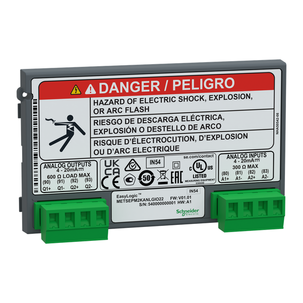 Schneider Electric METSEPM2KANLGIO22 EasyLogic PM2X30 - I/O Module - Analogue - 2 inputs + 2 outputs