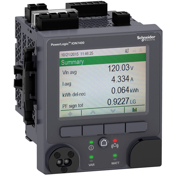 Schneider Electric METSEION7400 Power quality meter, PowerLogic ION7400, Standard, integrated display, 512 MB, 256 s/c, THD, RVC