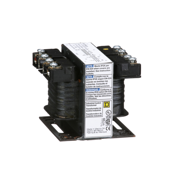 Schneider Electric 9070T50D23 Transformer, Type T, industrial control, 50VA, 1 phase, 120x240V primary, 24V secondary, 55C rise