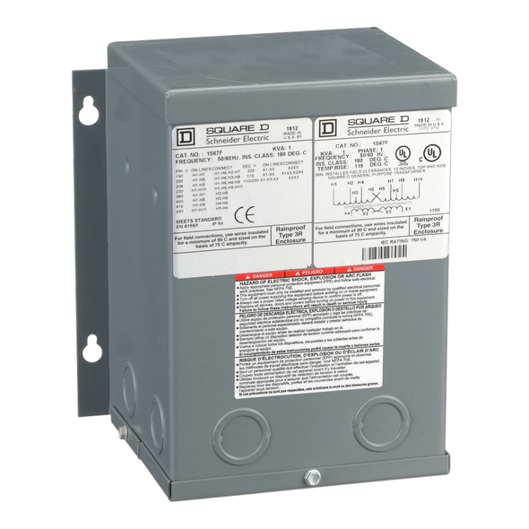 Schneider Electric 1S67F Transformer, dry type, encapsulated, 1kVA, 1 phase, multiple voltages, 7A, 115C rise