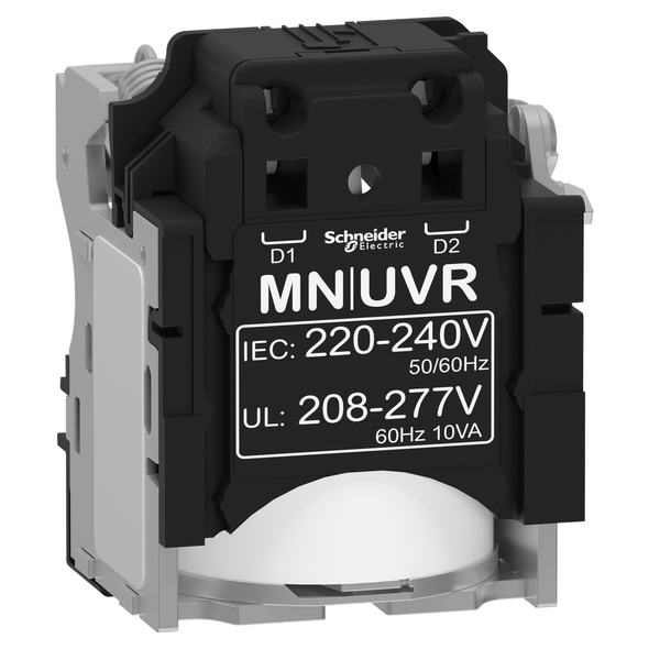 Schneider Electric LV429407 Undervoltage release MN, ComPacT NSX, 220/240VAC 50/60Hz, 208/277VAC 60Hz, screwless spring terminal connections