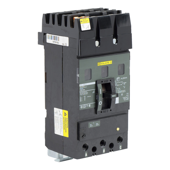 Schneider Electric LAL361501021 Circuit breaker, LA, 150A, 3 pole, 600VAC, 22kA, 250VDC, 10kA, lugs, thermal magnetic, shunt trip