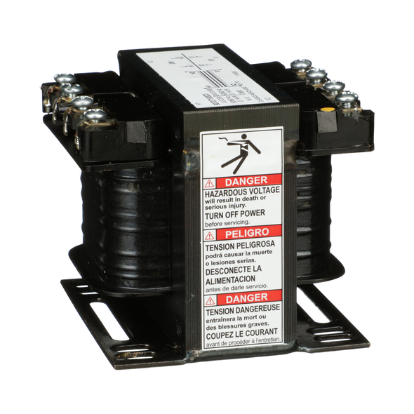 Schneider Electric 9070T100D3 Transformer, Type T, industrial control, 100VA, 1 phase, 208V primary, 120V secondary, 55C rise