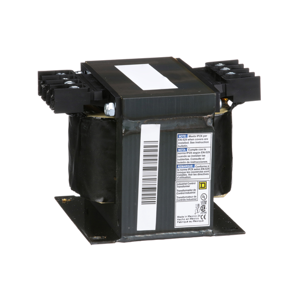 Schneider Electric 9070T350D20 Transformer, Type T, industrial control, 350VA, 1 phase, 208/230/460V primary, 115V secondary, 80C rise