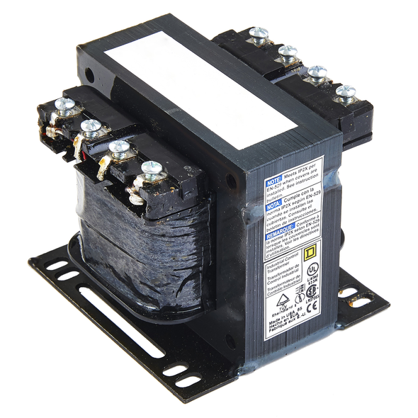 Schneider Electric 9070T50D12 Transformer, Type T, industrial control, 50VA, 1 phase, 240/480V primary, 240V secondary, 55C rise