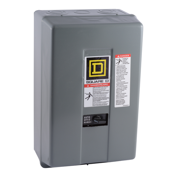 Schneider Electric 8903LG20V02C Contactor, Type L, multipole lighting, electrically held, 30A, 2 pole, 600V, 110/120VAC 50/60Hz coil, NEMA 1, +option