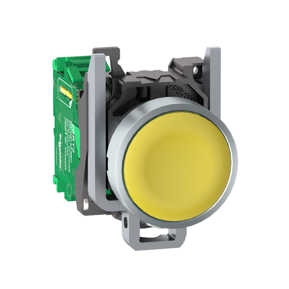 Schneider Electric ZB4RTA5 Wireless and batteryless transmitter, Harmony XB5R, push button, metal, yellow, 22mm, spring return