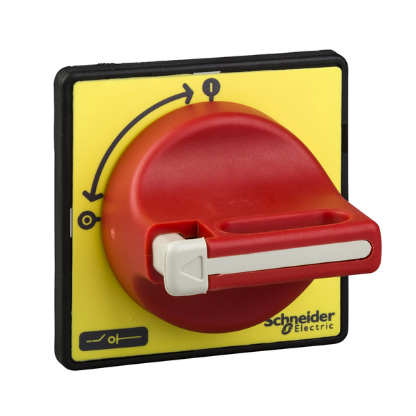 Schneider Electric KCD1PZ Handles and front plates,TeSys Control,red handle,yellow front,1-3 padlocking,fixing by ÃƒËœ22.5