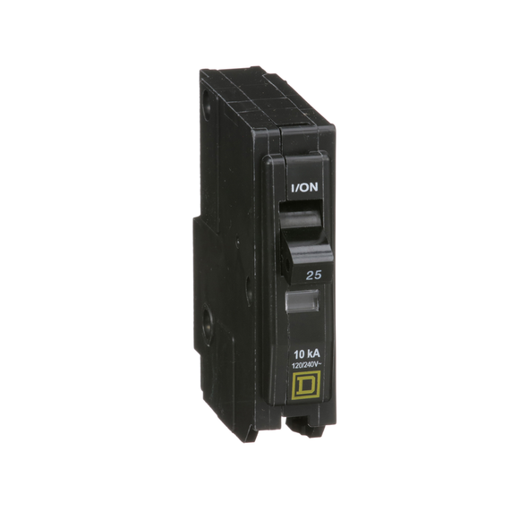 Schneider Electric QO125 Mini circuit breaker, QO, 25A, 1 pole, 120/240VAC, 10kA, plug in