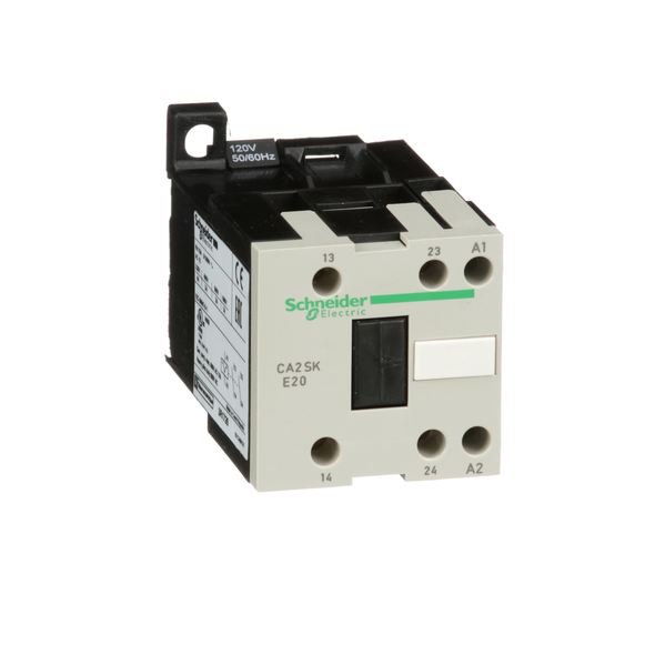 Schneider Electric CA2SKE20G7 TeSys SK control relay, 2 NO, 600 V, 120 VAC 50/60 Hz coil