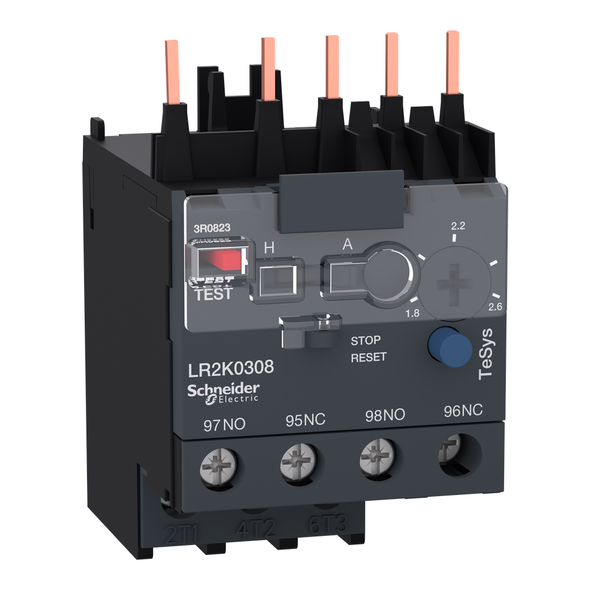 Schneider Electric LR2K0308 Differential thermal overload relays, TeSys K, 1.8 to 2.6A, class 10A