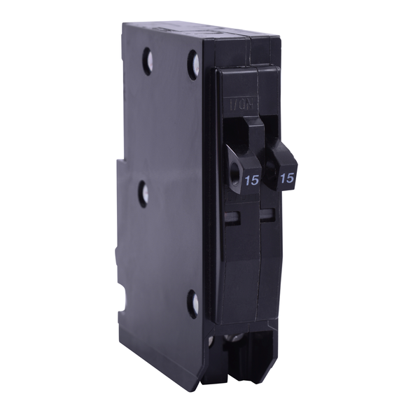 Schneider Electric QOT1520CP Tandem mini circuit breaker, QO, 1 x 1 pole at 15A, 1 x 1 pole at 20A, 120/240VAC, 10kA, plug in, consumer pack