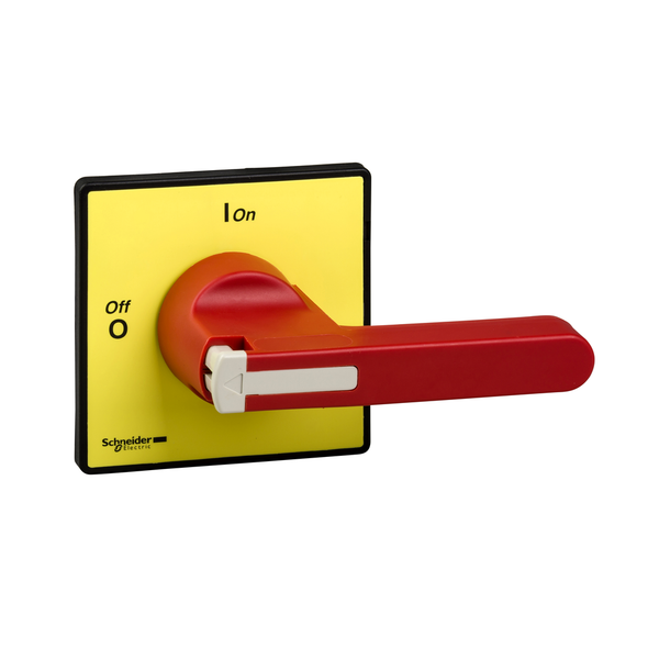 Schneider Electric KDF3PZ Handles and front plates,TeSys Control,red handle,yellow front,without padlocking,4 screws fixing