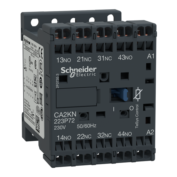 Schneider Electric CA2KN223P72 Control relay, TeSys K, 2 NO + 2 NC, lt or eq to 690V, 230VAC coil