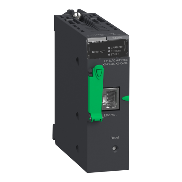 Schneider Electric BMXNOE0100 network module, Modicon M340, Modbus/TCP, 1 x RJ45, flash memory card