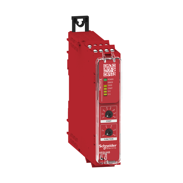 Schneider Electric XPSUAB31CP safety module, Harmony XPSU, Cat 1, potential free 2 NC, NO NC, 2 PNP, 48 to 240V AC or DC, screw