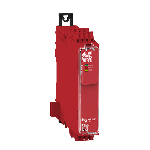 Schneider Electric XPSUEP14AC safety module, Harmony XPSU, Cat 4, expansion use with universal range, 24V AC or DC, spring