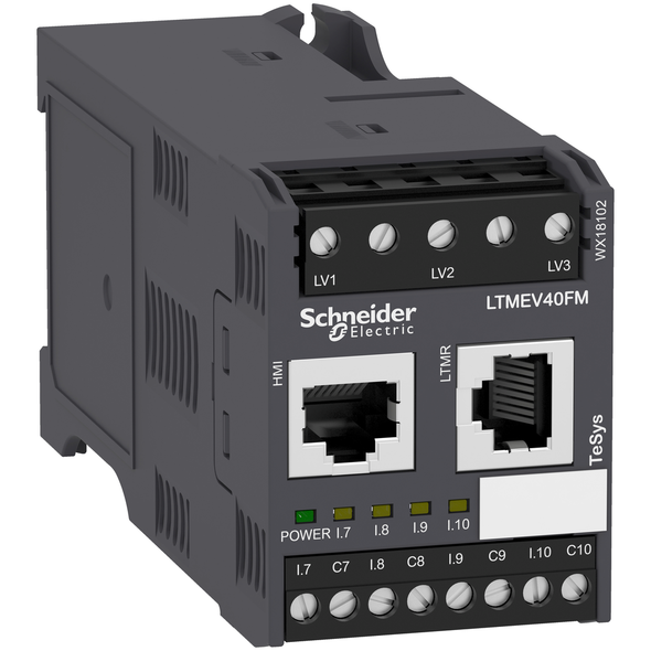 Schneider Electric LTMEV40FM Extension module, TeSys T, 4 inputs, 100 to 240VAC, for LTMR controller